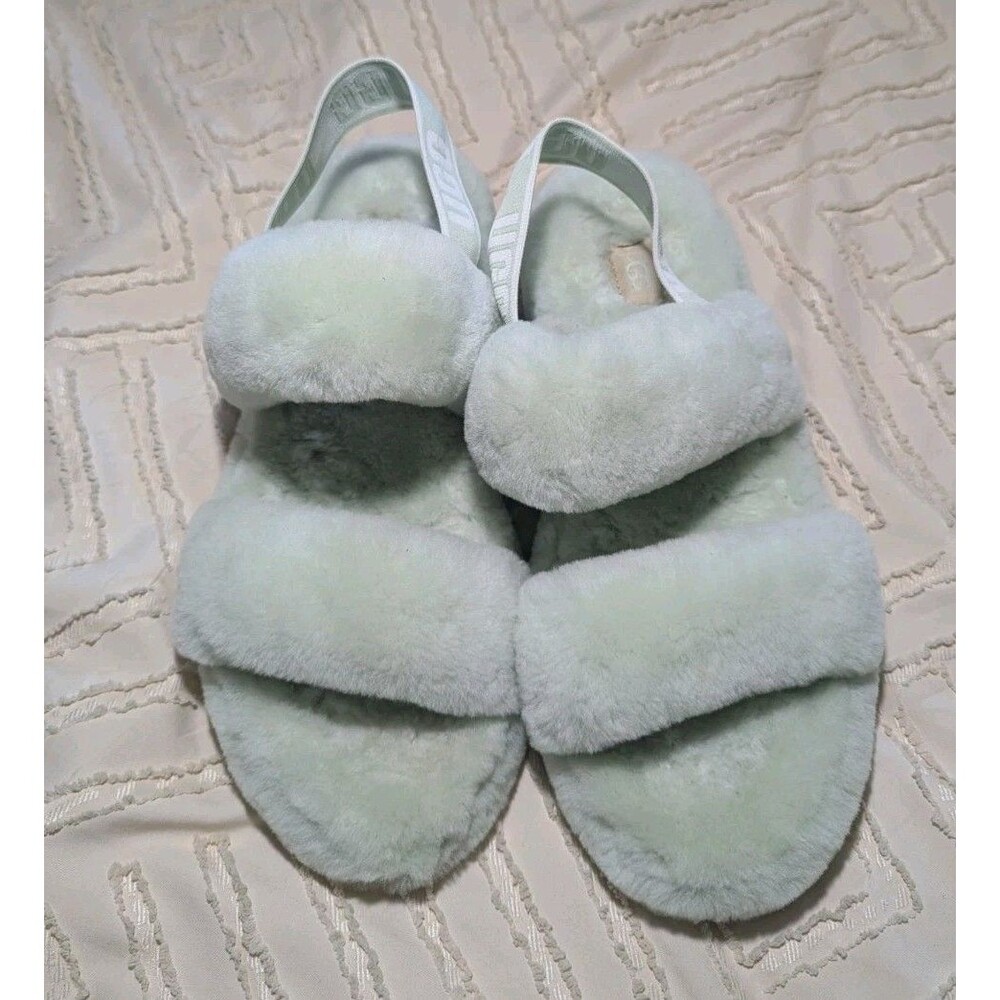 UGG Shoes Slingback Slippers Mint Green Sandals Oh Yeah Women Size 7/8 US No Tag